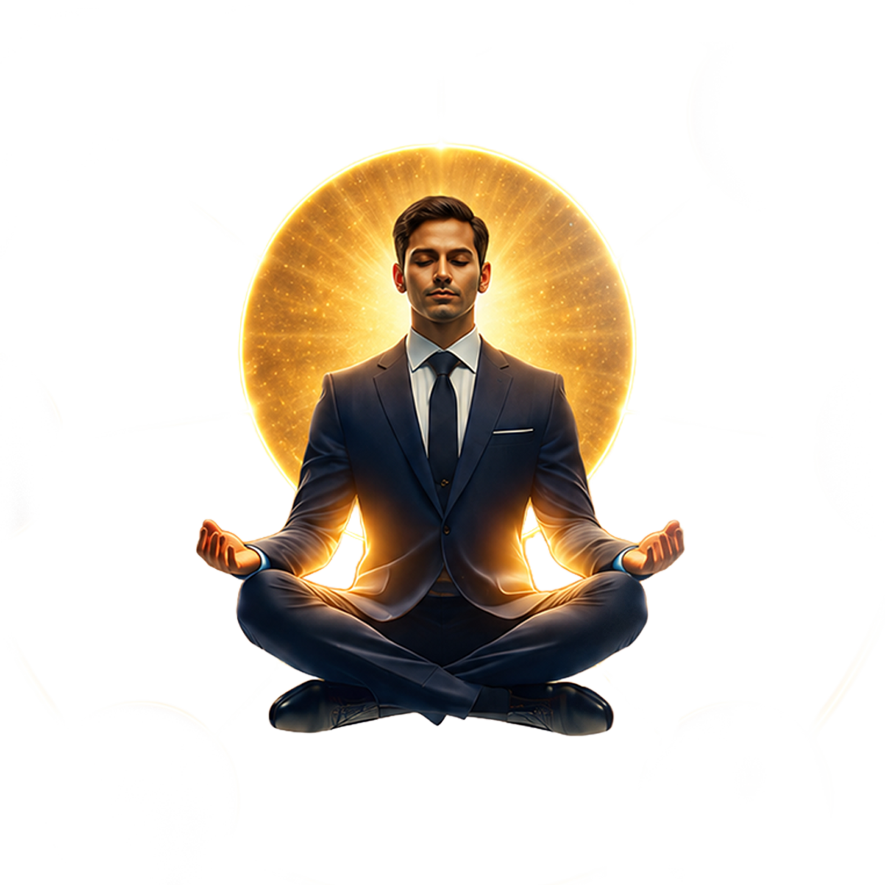 Meditating figure at the centre of the energy ring